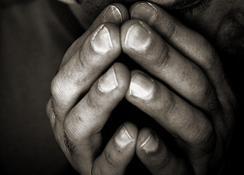 face in hands