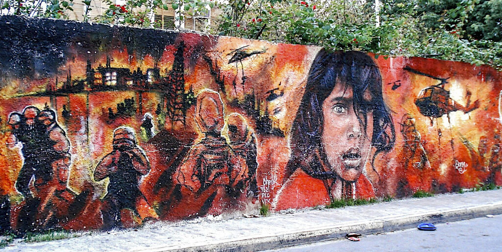 Anti Iraqi War Graffiti By Street Artist Sony Montana In Cancun, Mexico